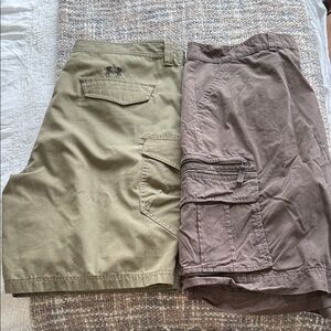 Men's Cargo Shorts Set - Olive and Brown
